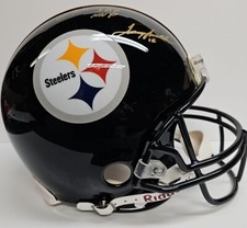  BRADSHAW, JEROME BETTIS, JOE GREEN Autographed 8 PITTSBURGH STEELERS. BECKETT 