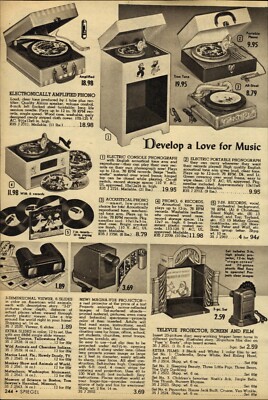 1954 PAPER AD 3 D Dimensional Slide Viewer Magna Vue Televue Projector 