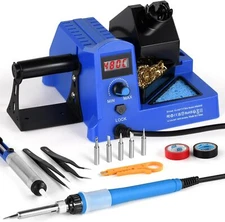 100W Digital Soldering Iron Station Kit Desoldering Pump Tweezers Solder Stand