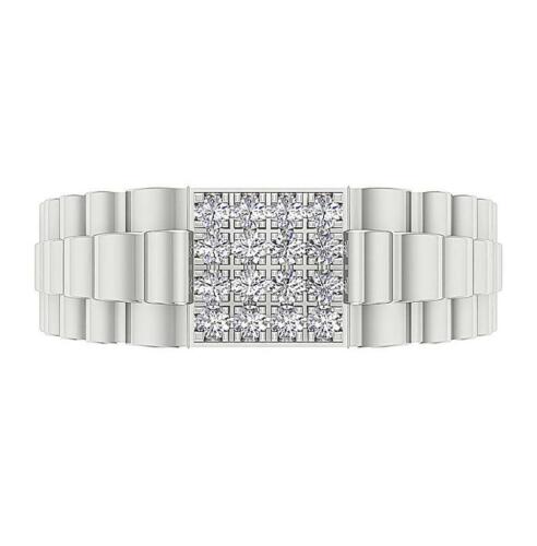Round Diamond SI1 G 0.50 Ct Designer Men's Ring Prong Set 14K Rose Gold 9.10mm - Picture 8 of 10