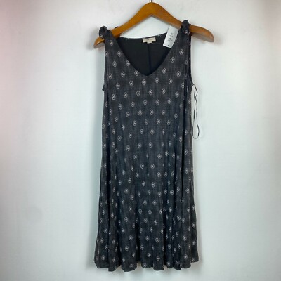 Style & Co Womens S Black Diamond Sleeveless VNeck Tie Straps Swing Dress  NWT | eBay