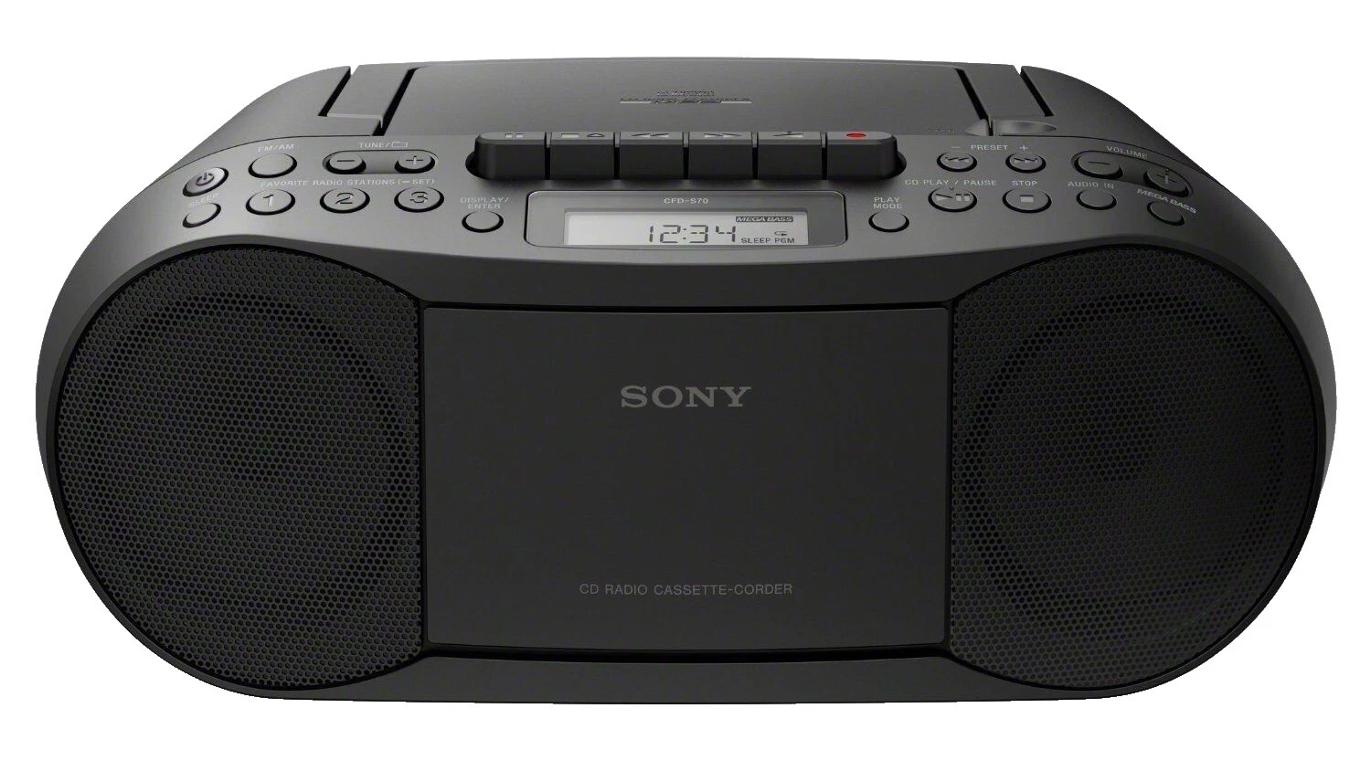 Sony Preto Portátil Boombox portáteis