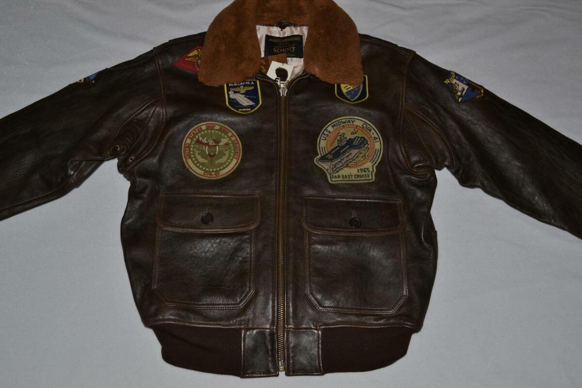 SCHOTT NYC G1TG G-1 WINGS OF GOLD LEATHER BOMBER JACKET SCHOTT NYC G1TG G-1 WINGS OF GOLD LEATHER BOMBER JACKET