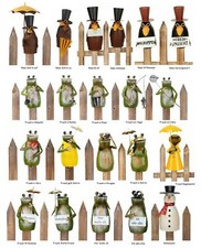 Zaunhocker Zaunfigur Rabe oder Frosch aus Metall, H: 15-25cm versch Designs