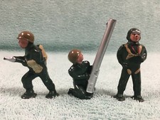 1960 s Barclay Pod Foot Soldiers Aviator Anti-Aircraft Gunner Flame Thrower L