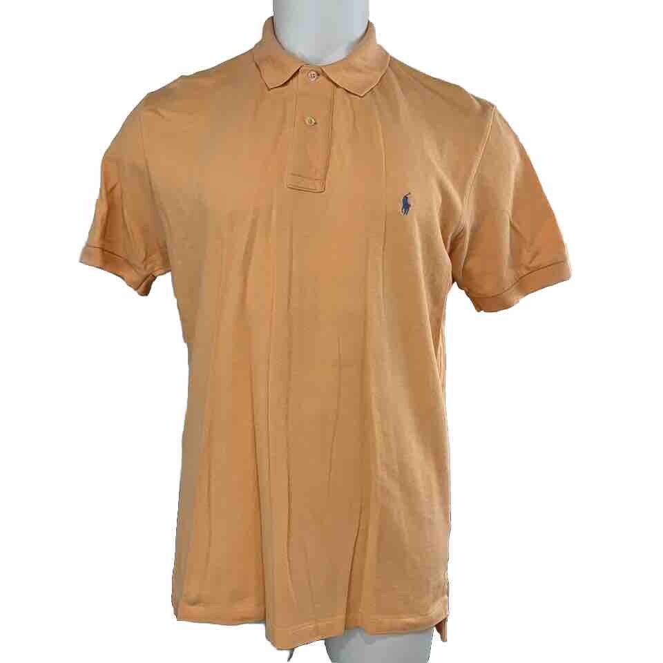 Ralph Lauren Camicia Uomo Grande Blu Pony Casual Manica Corta Polo Arancione (130)