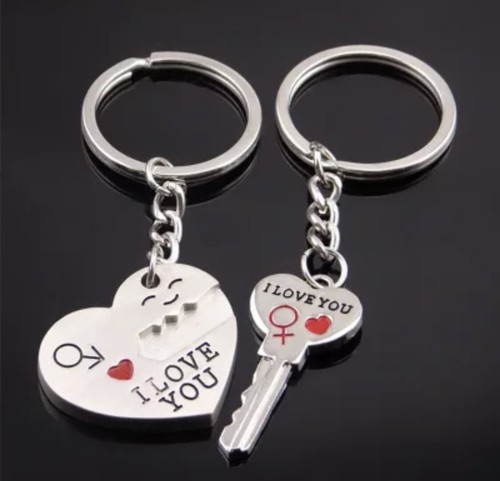 Cute Arrow & I Love You Heart & Couple Key Chain Keyring Keyfob His and Hers - Picture 2 of 4
