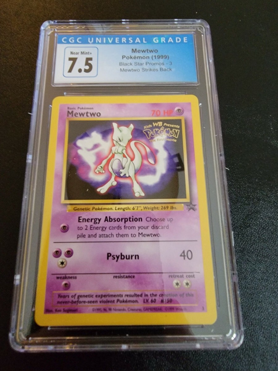 1999 Pokemon - Mewtwo WB Movie Black Star Promo #3 CGC 7.5 NM