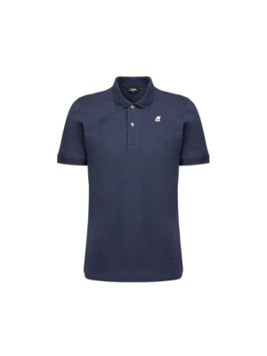 K-way Poloshirt Modell VINNIE Farbe Blue Depth mit Logo auf der Brust
