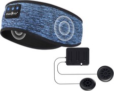 MUSICOZY Sleep Headphones Bluetooth Sports Headband One Size, Blue