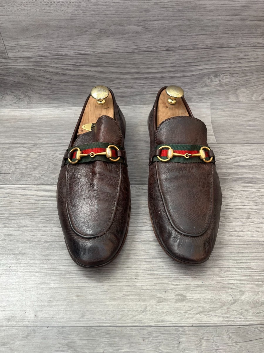 靴 archive GUCCI Horsebit Leather Loafers Gucci horsebit brown leather loafers uk 10 | eBay