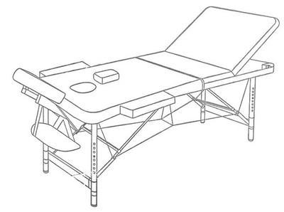 NAIPO MGBC-301H Mobile Massageliege 3-teilig Klappbar Alu Füße Tragbar, Schwarz