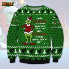 Grinch Dr Seuss Christmas Noel Drinking Present Ugly Sweater