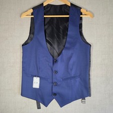 NWT Blue Suit Vest Gilet size S, 100 cotton