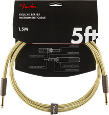 Fender Deluxe TWEED Electric Guitar/Instrument Cable, Straight Ends, 5' ft