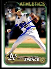 2024 Topps Update Baseball Card Mitch Spence RC Oakland Athletics #US28 Signed