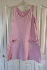 FRESH PRODUCE Large Light Pink DRAPE Cotton Jersey Tank Dress
