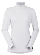 KERRITS Quarter Zip Long Sleeve Riding Shirt w/ Hip Pocket White Women  s Large