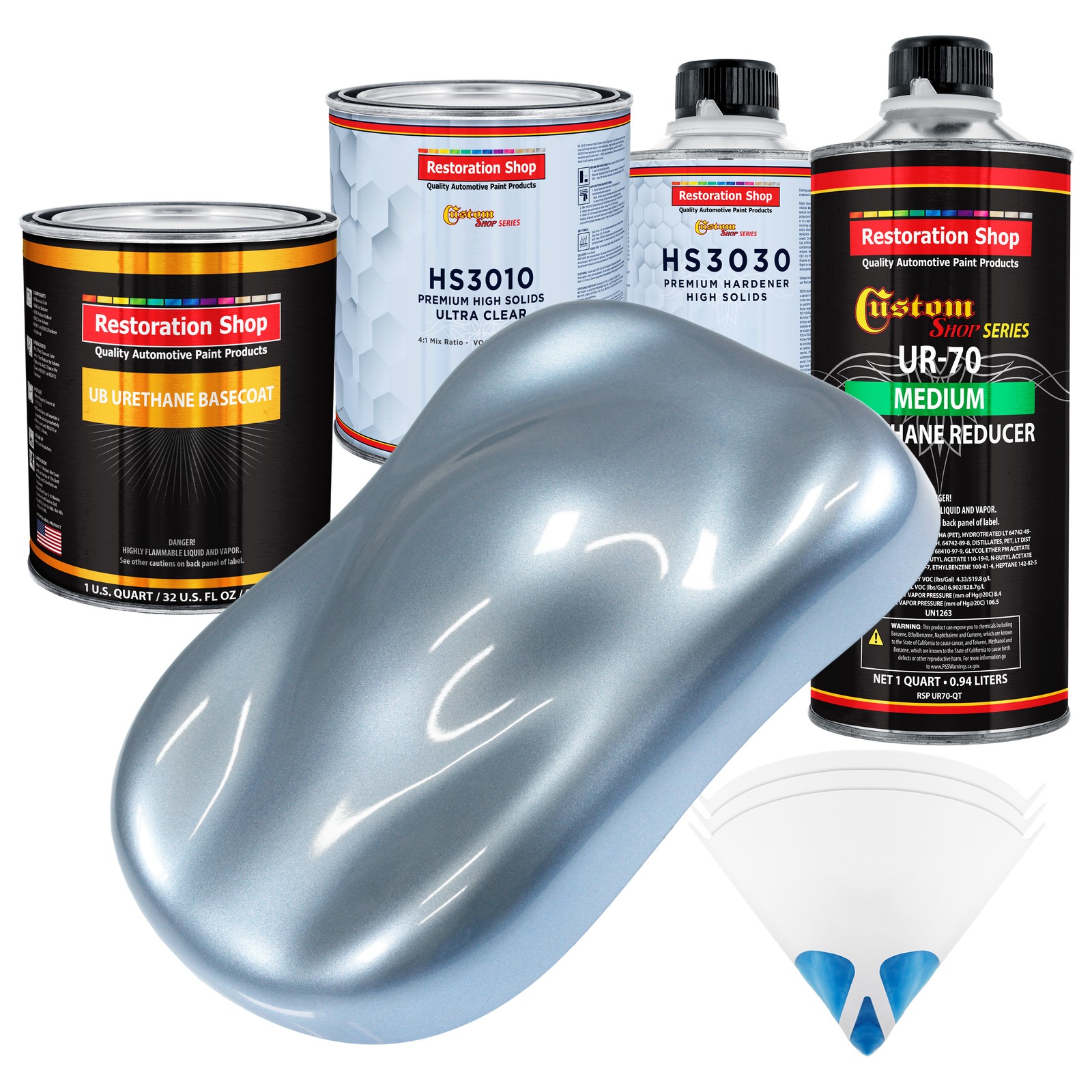 Glacier Blue Metallic Premium Urethane Basecoat Clearcoat Auto Paint Kit
