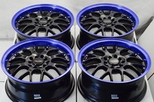 16 5x100 5x114.3 Mesh Wheels Rims Black Wblue Polish Lip Honda Civic Accord 16 5x100 5x114.3 Mesh Wheels Rims Black Wblue Polish Lip Honda Civic Accord