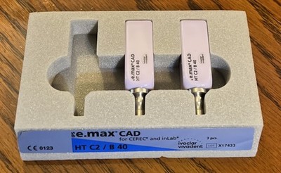 IPS e.max Cad HT C2 / B40,  2 Bridge blocks for CEREC and inLab 