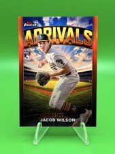 2025 Topps Finest Jacob Wilson Arrivals RC Orange Refractor /25 Athletics