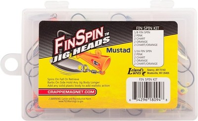 Fin Spin Kit Freshwater Fishing Equipment & Accessories 8 Size 1/8 Jig Heads & 8