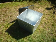 Large Galvanised Planter / Feed Bin With Top Storage Box Garden Pot with Handles