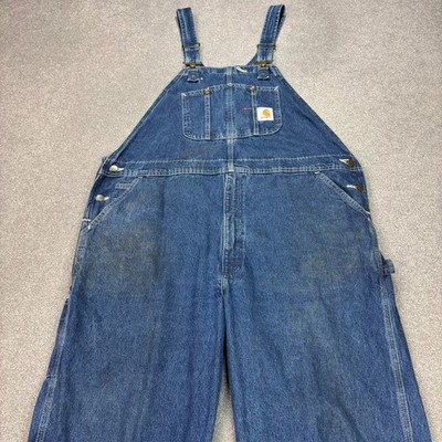 Carhartt Latzhose Erwachsene 44x32 blau Latzhose Latz Zimmermann Arbeitskleidung Denim Herren