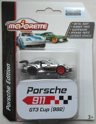 Majorette Porsche Deluxe Edition 911 GT3 Cup (992) chrom Neu/OVP Dose Sportwagen