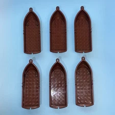 LEGO Pirate City Row Boat Raft Brown with oar locks 2551 Lot Of 6
