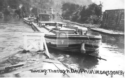 Canal Barge Boats Dauphin Pennsylvania PA - Reprint