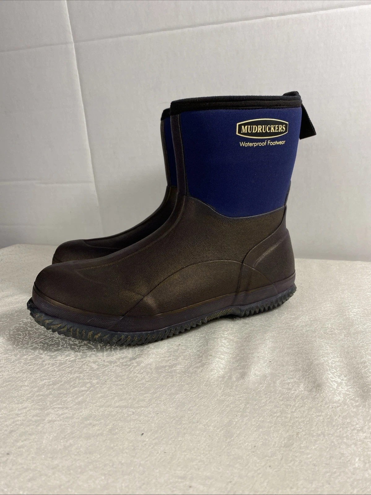 Mudruckers Men Size 9 Boots Waterproof Footwear women’s 10 Slip On Black - Blue