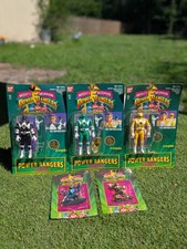 Bandai 1994 Mighty Morphin Power Rangers Auto Morphin Set of 3 & 2 Collectables