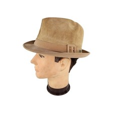 VTG Dobbs Genuine Suede Leather Hat Size 7 1/8 Fifth 5th Avenue New York Fedora