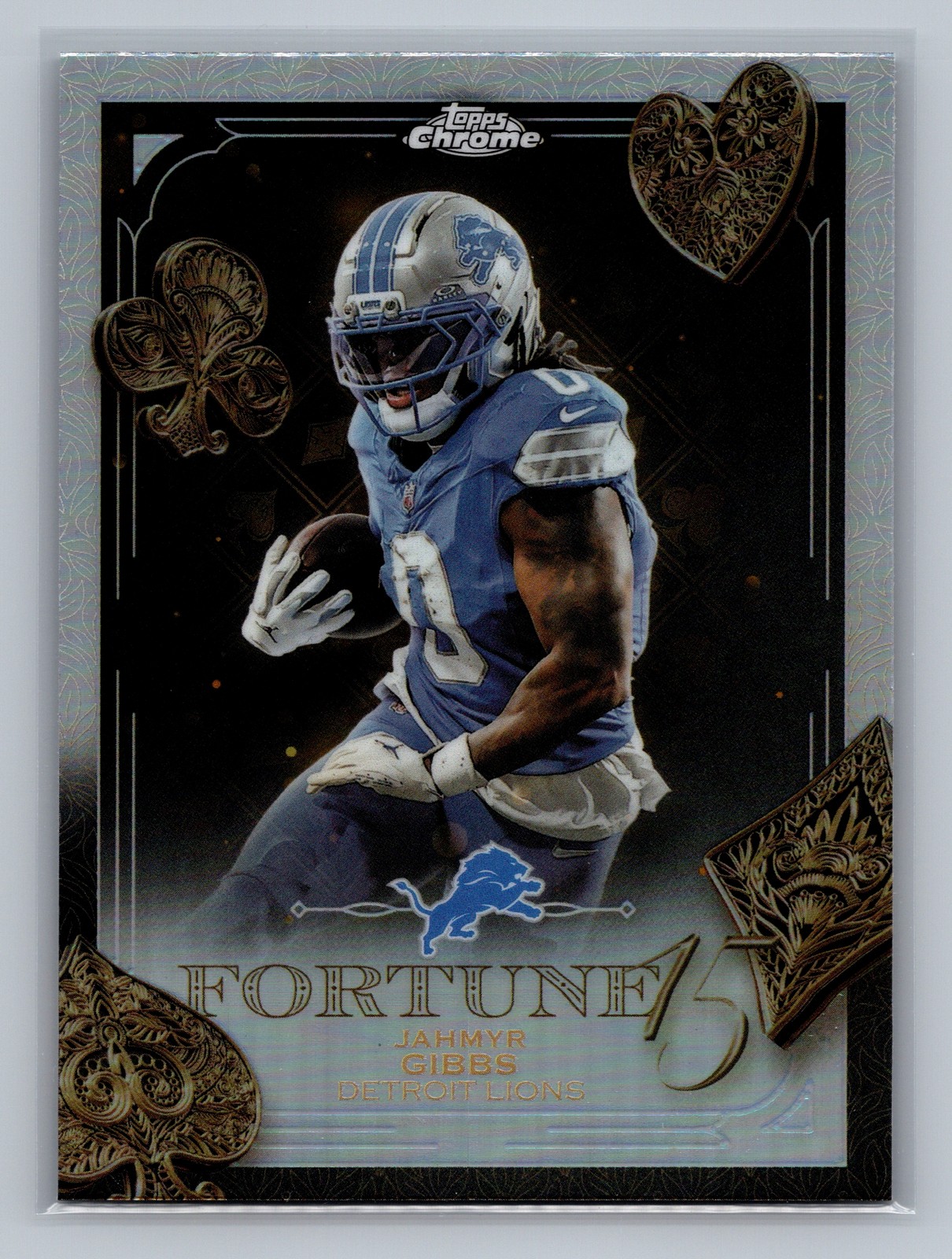 2025 Topps Chrome Fortune 15 JAHMYR GIBBS #F15-12 Refractor Detroit Lions