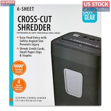 US Stock Pen+Gear 6 Sheet Cross-Cut Paper Credit Card Shredder 3.7 gal