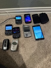 Lot of 9 Cell Phones - android - flip phones - blackberry HTC Samsung Galaxy