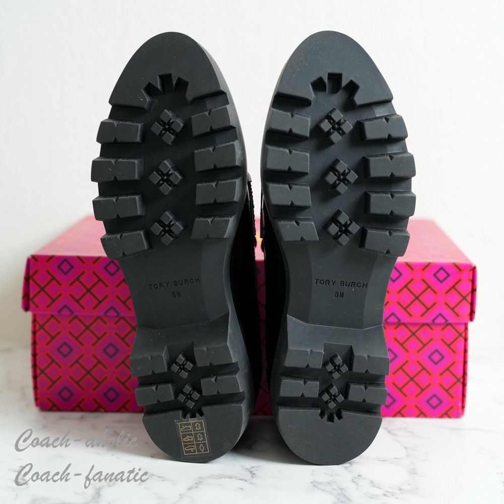 TORY BURCH MOLDOVAコート Mサイズ NIB Tory Burch Everly Leather Mini Chunky Loafer Flat