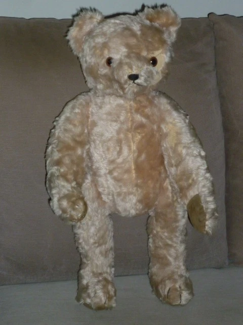 Ours En Peluche Ancien – Ours Pirate En Paille – Jouet Vintage 40 Cm (État D’usage)