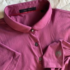 Greyson Scarlett Performance Golf Polo Womens M Pink SS Stretch Sporty Athletic