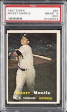 1957 TOPPS #95 MICKEY MANTLE PSA 8 OC