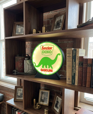 Sinclair Dino Benzin Schild - 3D Druck LED - Stehlampe Garage Deko