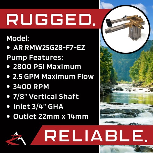OEM AR 7/8" Shaft 2800PSI PRESSURE WASHER PUMP for Craftsman 580752400 580752212 - Afbeelding 6 van 8