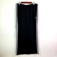 Adidas Mens Size S Black White 3 Stripe Athletic Pull On Track Pants