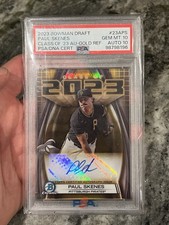 2023 Paul Skenes Gold Rookie Refractor Autograph RC /50 PSA 10 Draft Class Of 23