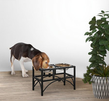 Double Stainless Steel Heavy Duty Dog Food Bowl Elevated Pet Feeding Station