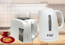 Russell Hobbs Kettle and 2 Slice Toaster set Textures WHITE 21270 21640