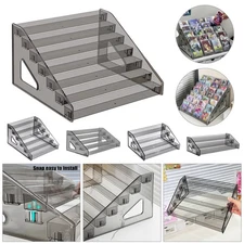 Gray Durable Acrylic Collector Card Display Stand Rack Shelf For Trading Cards