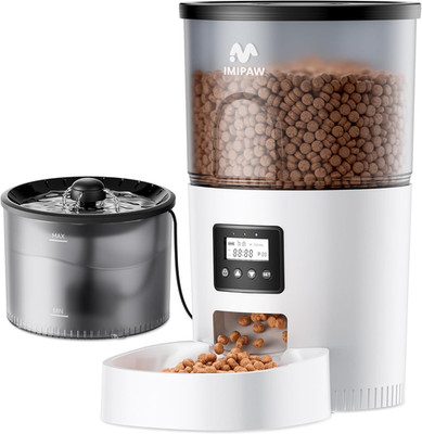 Automatic Cat Feeder & Water Fountain 3L, Timed Pet Food Dispenser with Filter